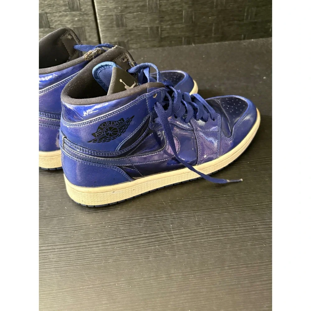READ Nike Air Jordan 1 Retro High Deep Royal Patent Leather 332550-420 Size 9